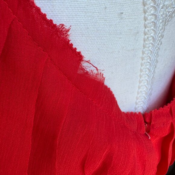 Red 100% Silk Club Monaco Mini Cocktail Dress - Picture 9 of 15